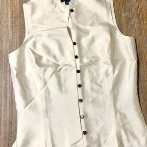 Ann Taylor silk blouse sleeveless white size 8